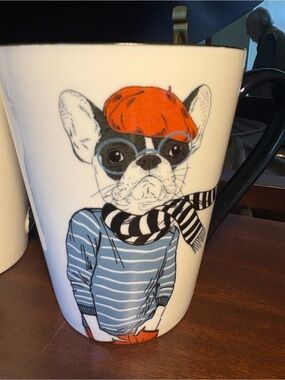 Set of 6 Hipster Animals Mug Set Signature Housewares w/FRENCH BULLDOG!!!
